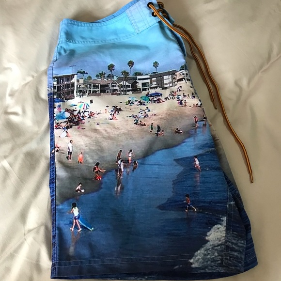 Mens Paradise City Oceanside Swim Trunks Size Small, Size 34 - Picture 9 of 12